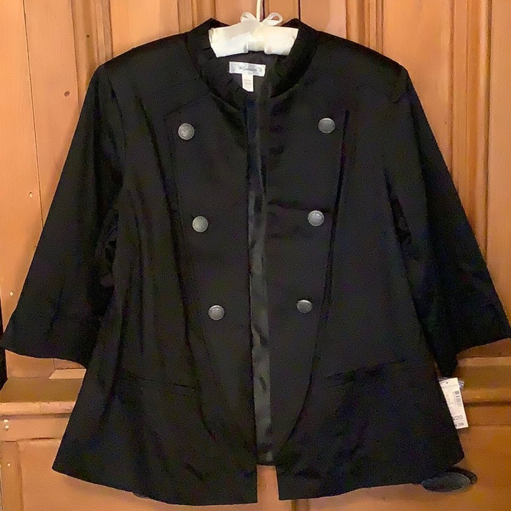 Dressbarn Black Fully Lined Blazer with 3/4 Sleeves Size Womens 18/20